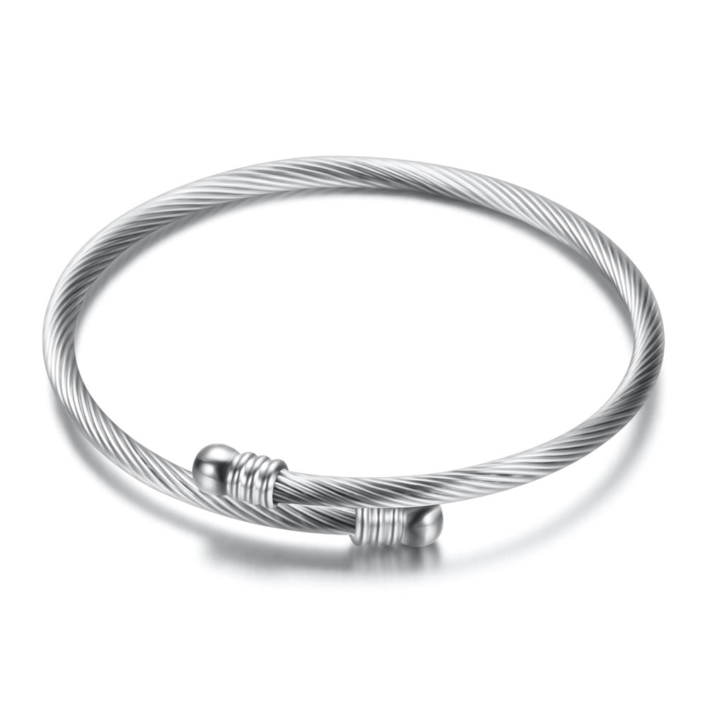 Titanium Steel Four-Color Bracelet Bracelet, Stainless Steel Wire Beaded Bracelet