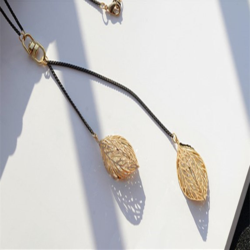 Leaf Tassel Long Necklace Women