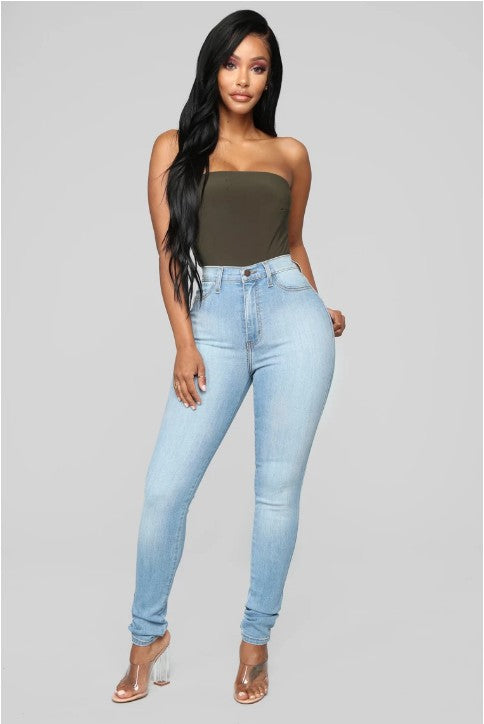 Stretch Jeans Women Cross-Border High-Waisted Trousers