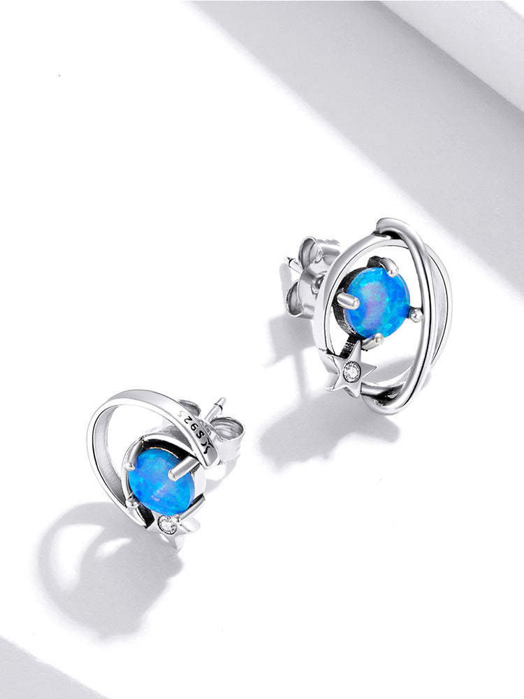 Sterling Silver Earrings For Women With Simple Hollow