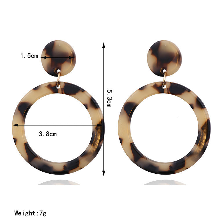 Acrylic Acetate Plate Leopard Earrings For Women Earring