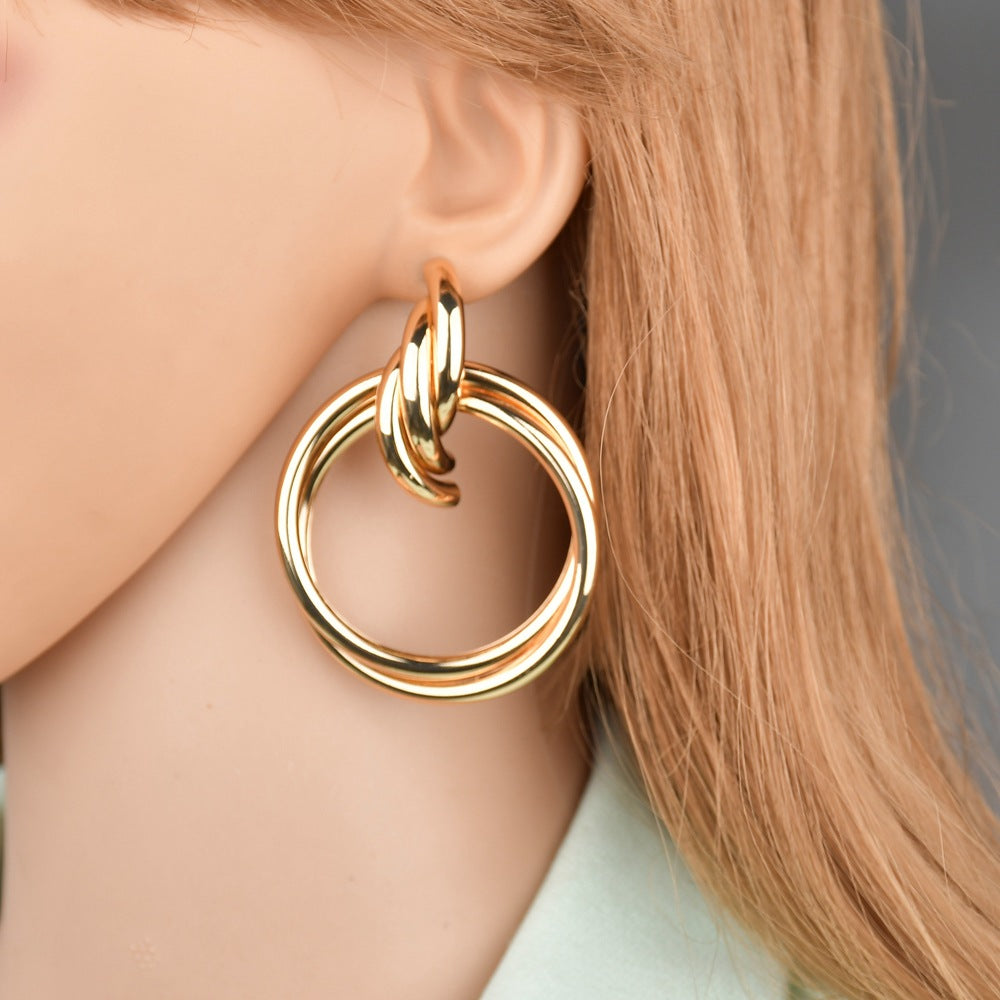 Alloy hoop earrings