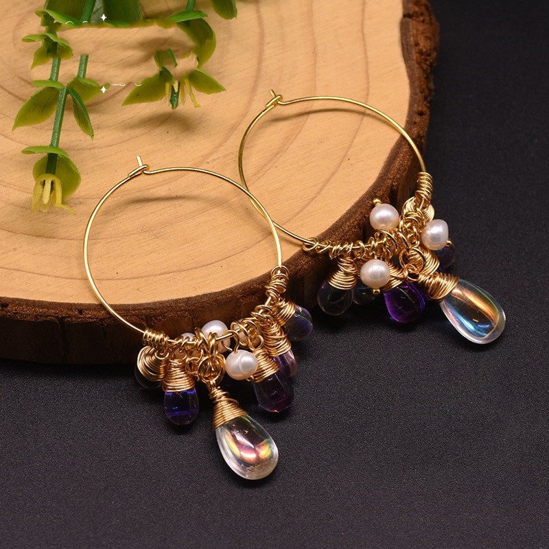 Pearl Czech crystal earrings