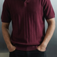 Needle Drop Knitted Polo