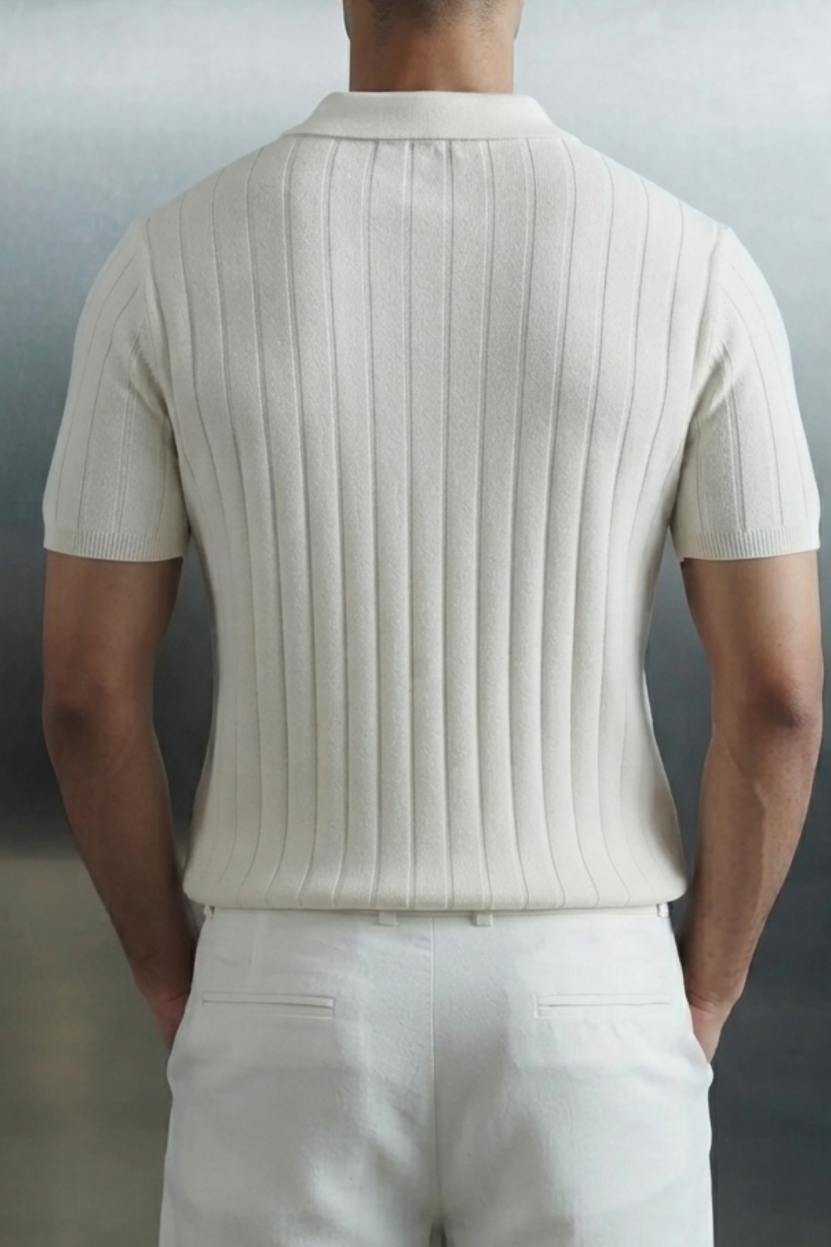 Needle Drop Knitted Polo