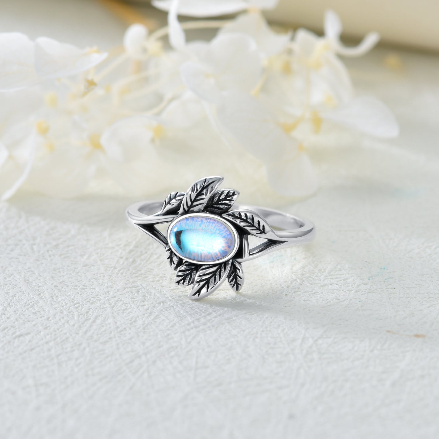 Moonstone Ring Sterling Silver Jewelry Gifts for Women