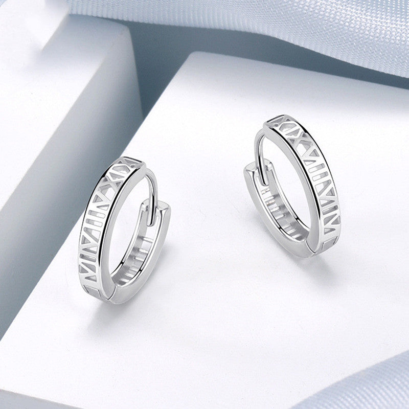 S925 Sterling Silver Earring Roman Earrings Jewelry Women