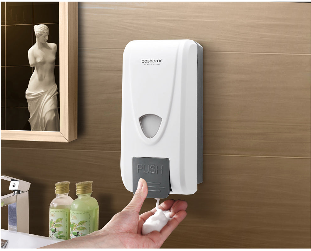 Wall-mounted hand press foam soap dispenser