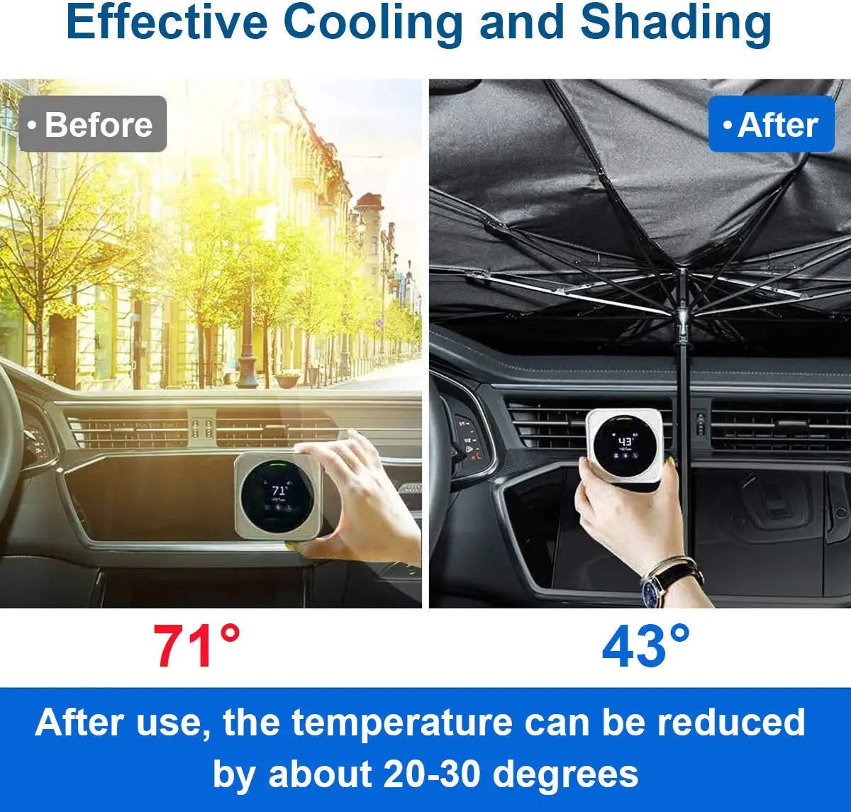 57\' X 31\' Car Umbrella UV Reflecting Sun Shade