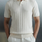 Needle Drop Knitted Polo