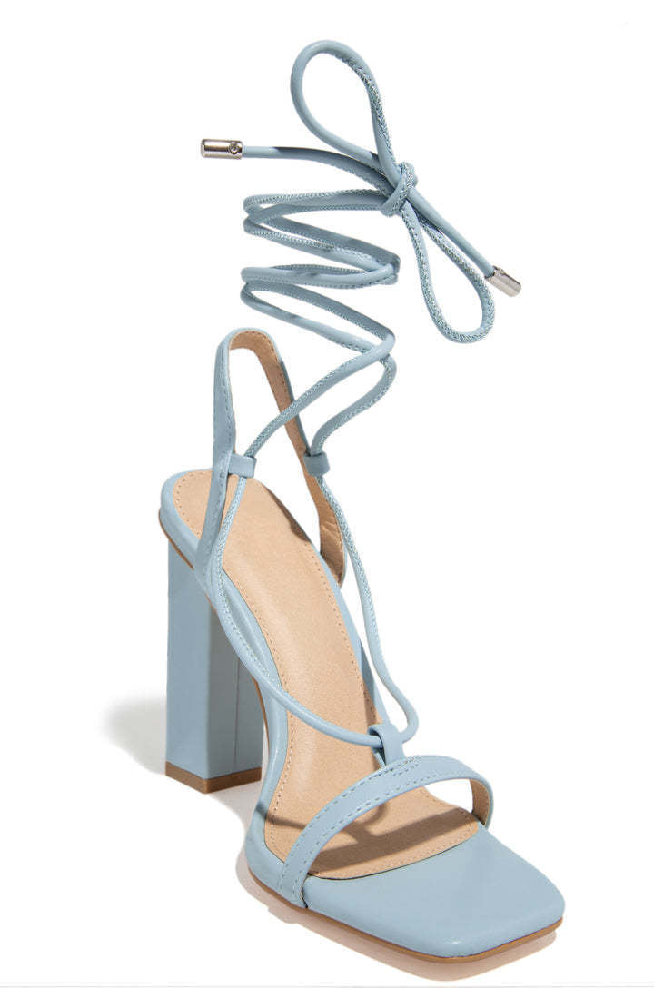 Women Shoes Square Toe Ankle Lace-Up Strappy Sandals