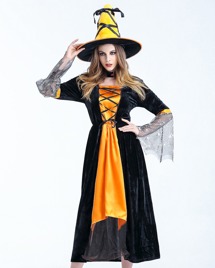 Women Scary Witch Costumes Adult Sorceress Cosplay Costume For Halloween Carnival Fancy Dress Women Magic Moment Costume