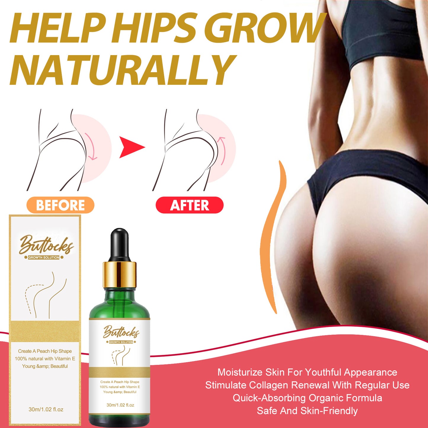 Lifting Buttocks To Eliminate Orange Peel And Firming Essential Oil