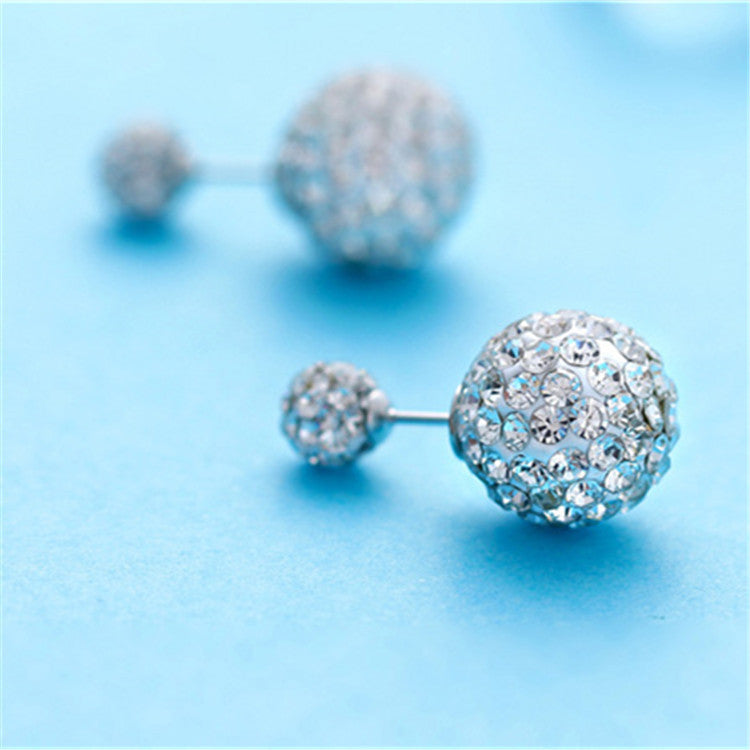 Zircon earring round diamond ball earrings women