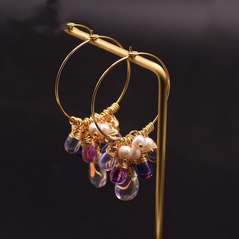 Pearl Czech crystal earrings