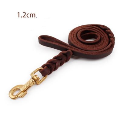 The first layer of leather dog leashes in the large dog chain demu training rope horse dog Golden Retriever dog rope