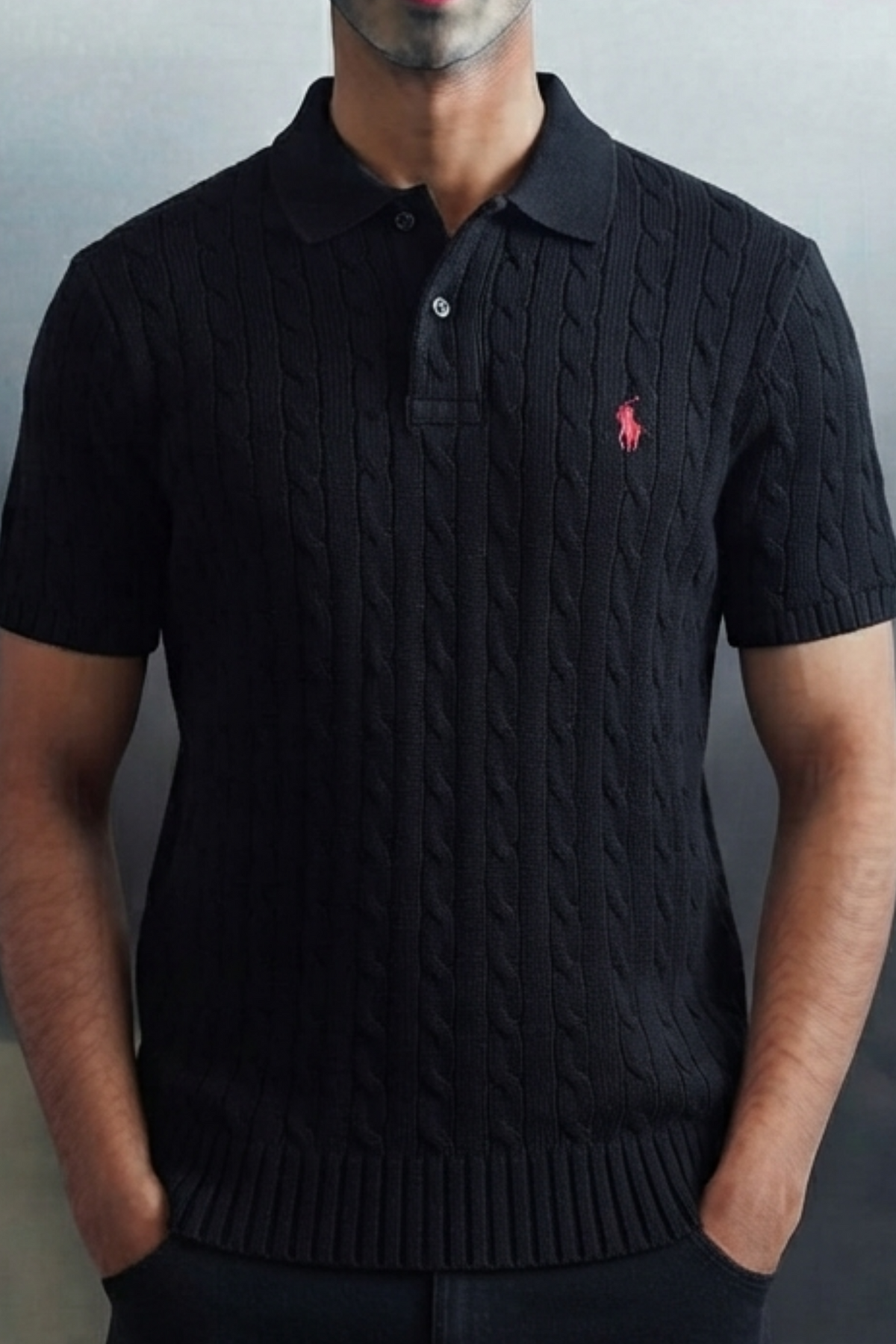 Cable Knitted Polo