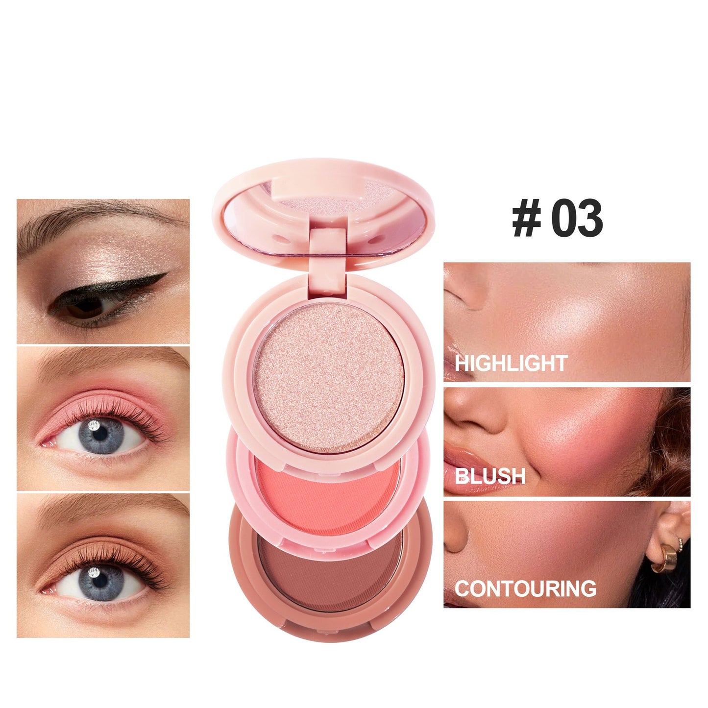 High Gloss Powder Blusher Facelift 3in1 All-in-one Disc