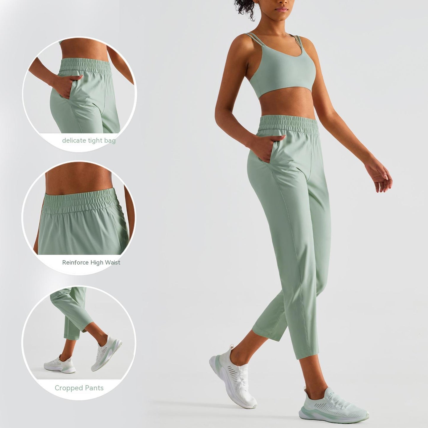 Women's Ankle Banded Pants Loose Fitness Casual Pants