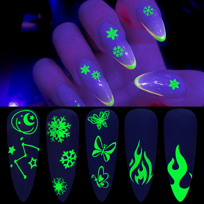 New Halloween Party Luminous Adhesive Nail Stickers
