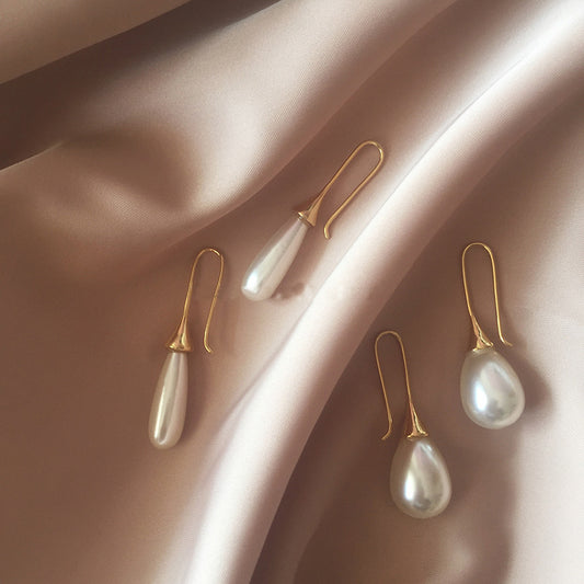 Waterdrop pearl simple personality earrings