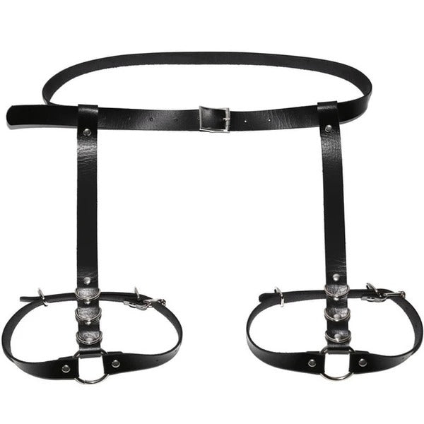 Leather garter belt harness