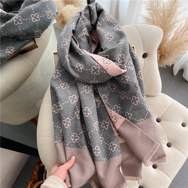 Women's Thickened Warm Double Sided Cashmere Scarf