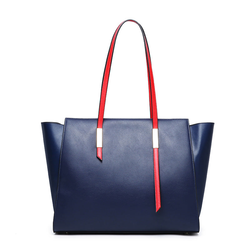 Large-capacity one-shoulder leather handbags