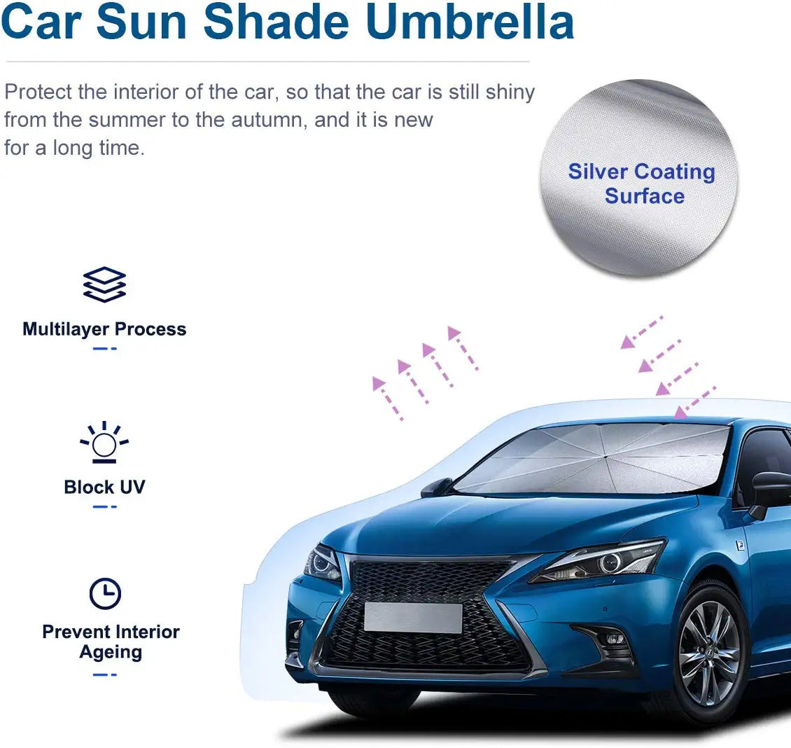 57\' X 31\' Car Umbrella UV Reflecting Sun Shade