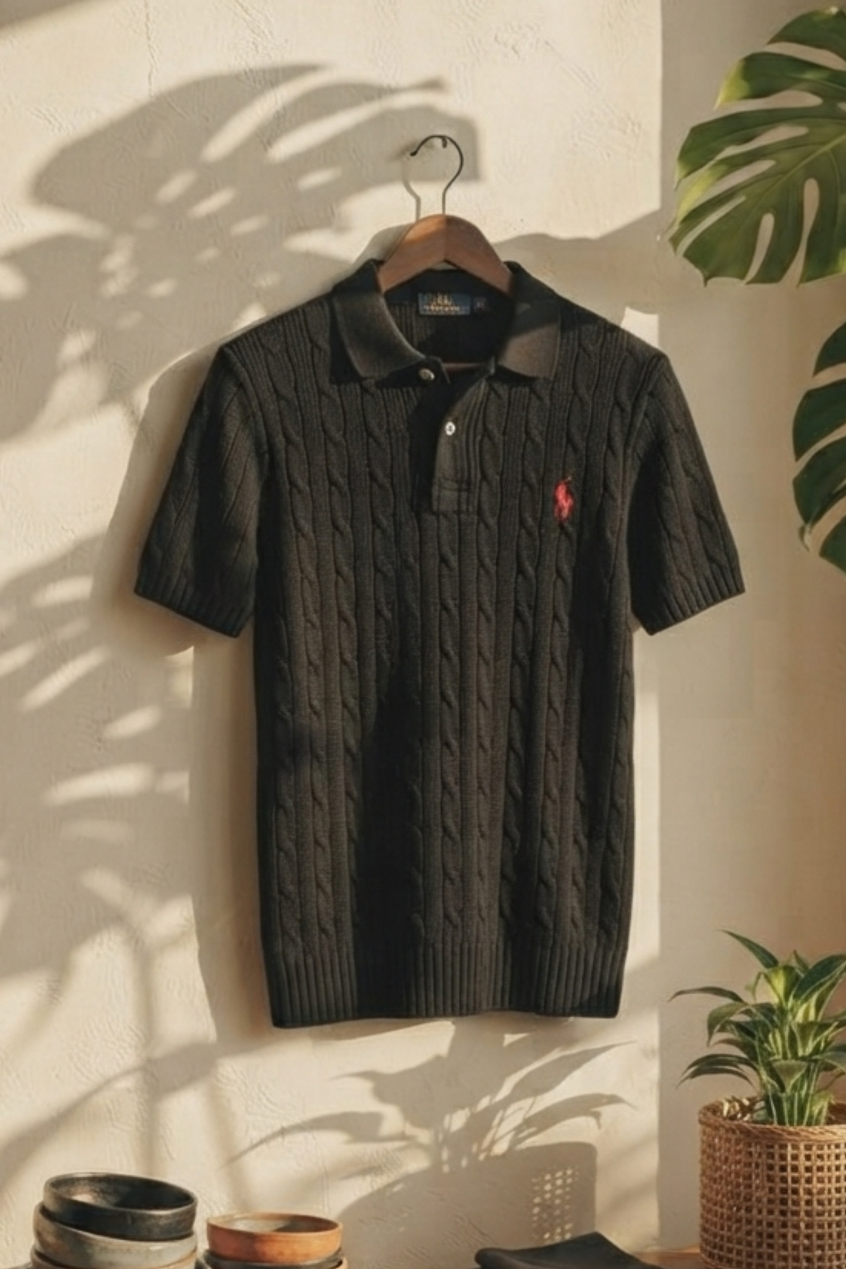 Cable Knitted Polo