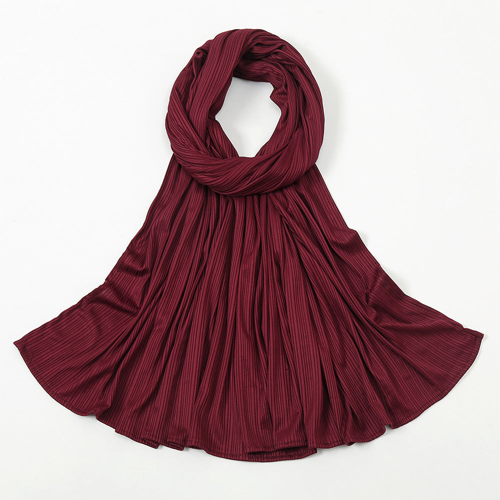 Women's Knitted Thread Cotton Striped Solid Color Scarf