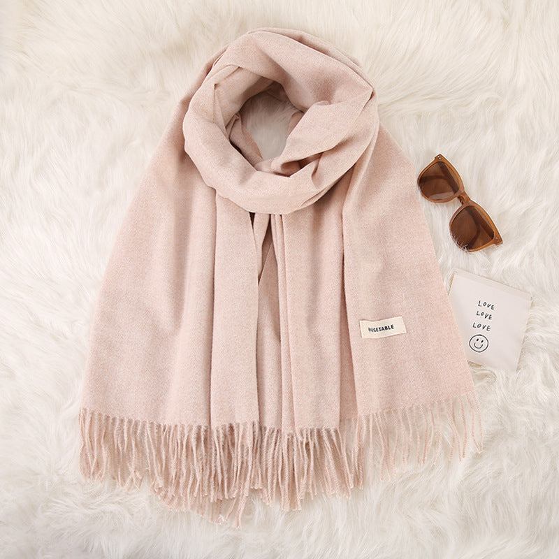Women's Fashionable All-match Cashmere Tassel Double-sided Scarf