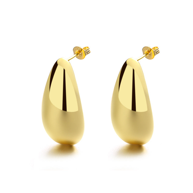 Jewelry Water Drop Glossy Plating Simple And Elegant Earrings