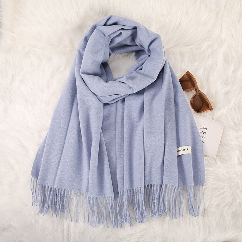 Women's Fashionable All-match Cashmere Tassel Double-sided Scarf