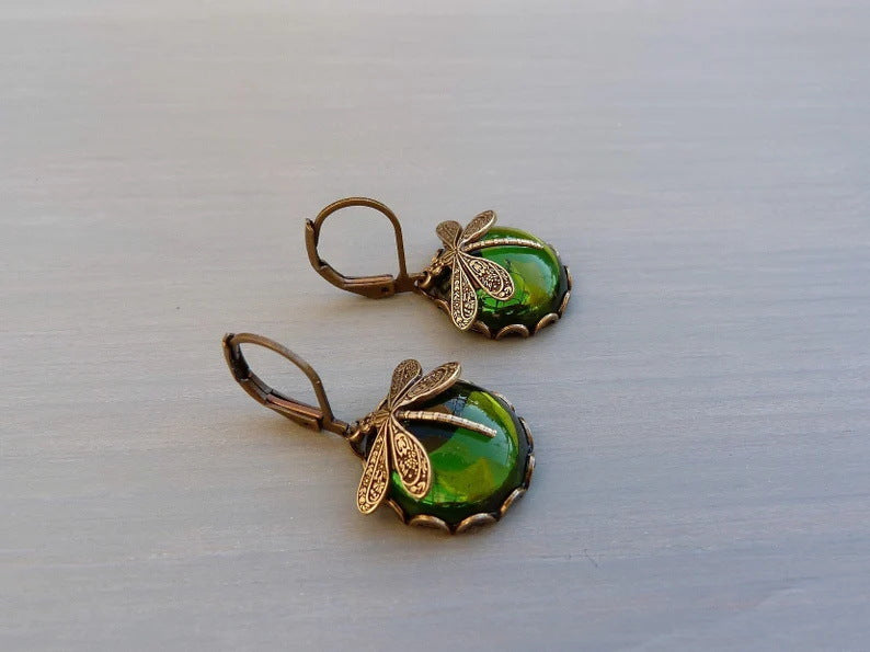 Jewelry Women's Earrings Hanging Vintage Dragonfly Pendan