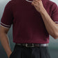 Knitted Crew Neck Tipping T-Shirt