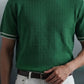 Knitted Crew Neck Tipping T-Shirt