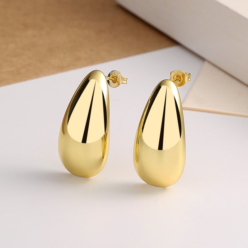 Jewelry Water Drop Glossy Plating Simple And Elegant Earrings