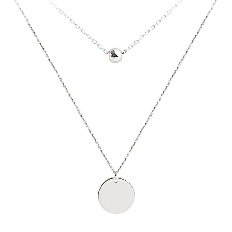 Silver Plated Wafer Double Necklace For Women